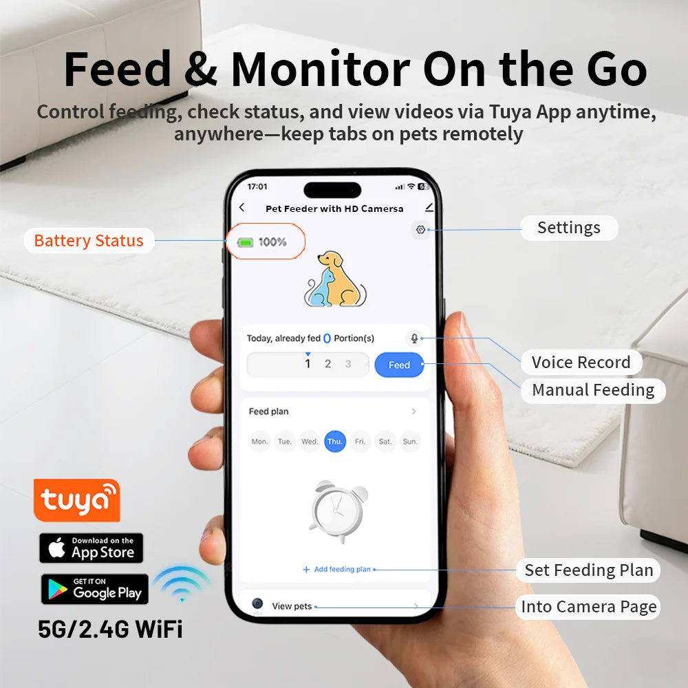 MyPawler™ | Smart HD Video Pet Feeder with Elevated Neck Care